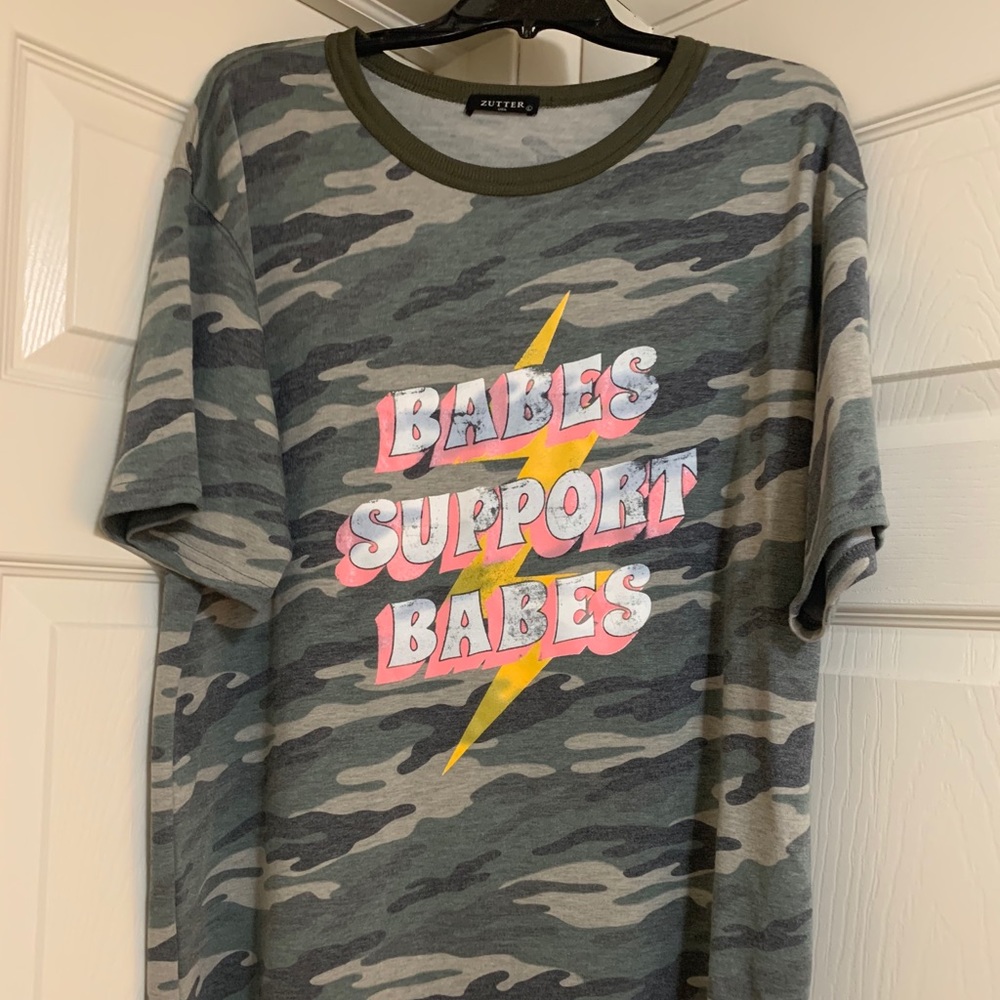 Camo tee babes support babes
